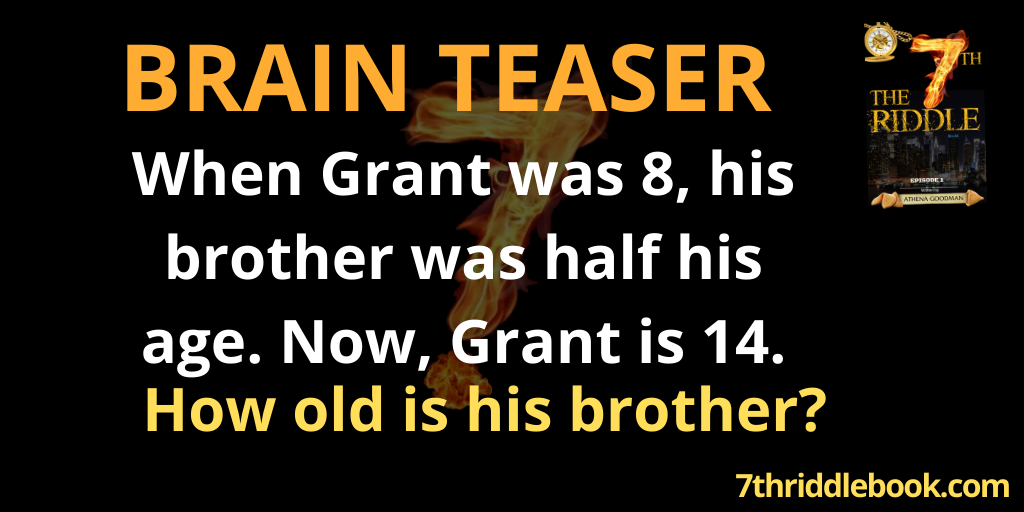 7thriddlebook's tweet photo. Are you ready to answer a riddle?

When Grant was 8, his brother was half his age. Now, Grant is 14. How old is his brother?

Comment if you know the answer. ✍

#knowledgepower #keyfacts #fun #criticalthinking #quizzing #7thriddles #riddletuesday #7thriddle #7thriddlebookandapp https://t.co/LJrfNGkLB4
