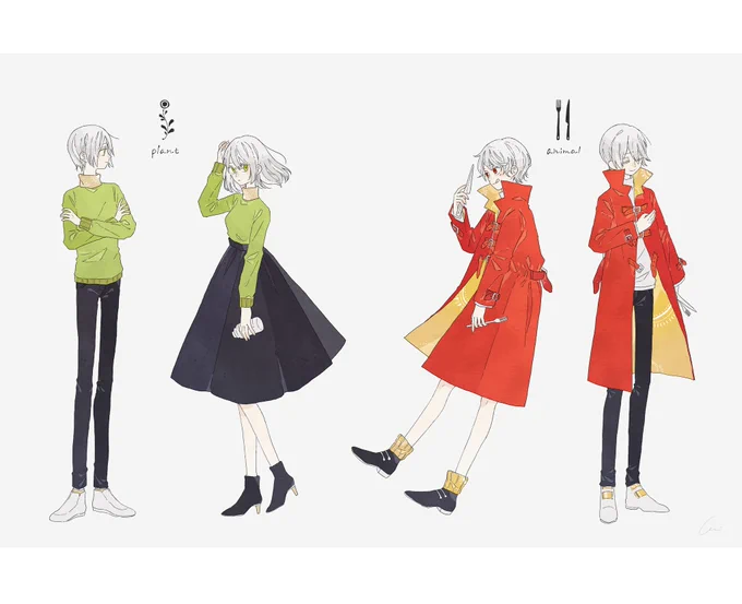 植物さんと動物さんの擬人化。 
