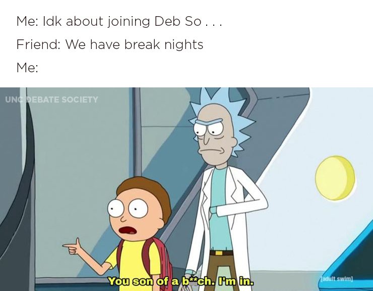 UNC_DS's tweet photo. That'll convince you 😉😂
#ExperienceDebateWithUs
#UNCDSrecruitment
#CredoUtIntelligam https://t.co/NjOi3e6i7U