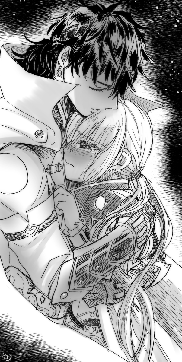 長七 もしあの場面で七緒ちゃんに気付かれないよう長政様が髪にそっとくちづけしていたらどうしようはわわと思ったら筆が動いていたらくがき 