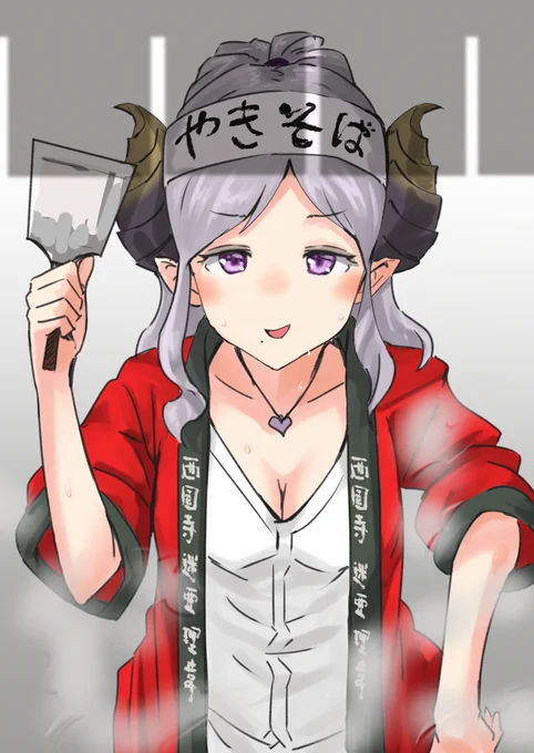 やきそば屋台のお姉さん 