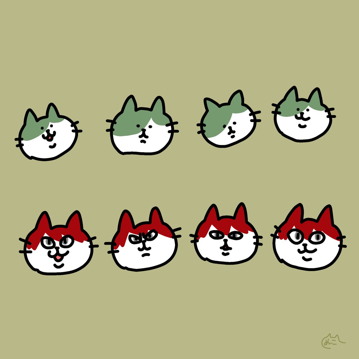 「喜怒哀楽(らくがき) 」|ぬこまる(春眠)のイラスト