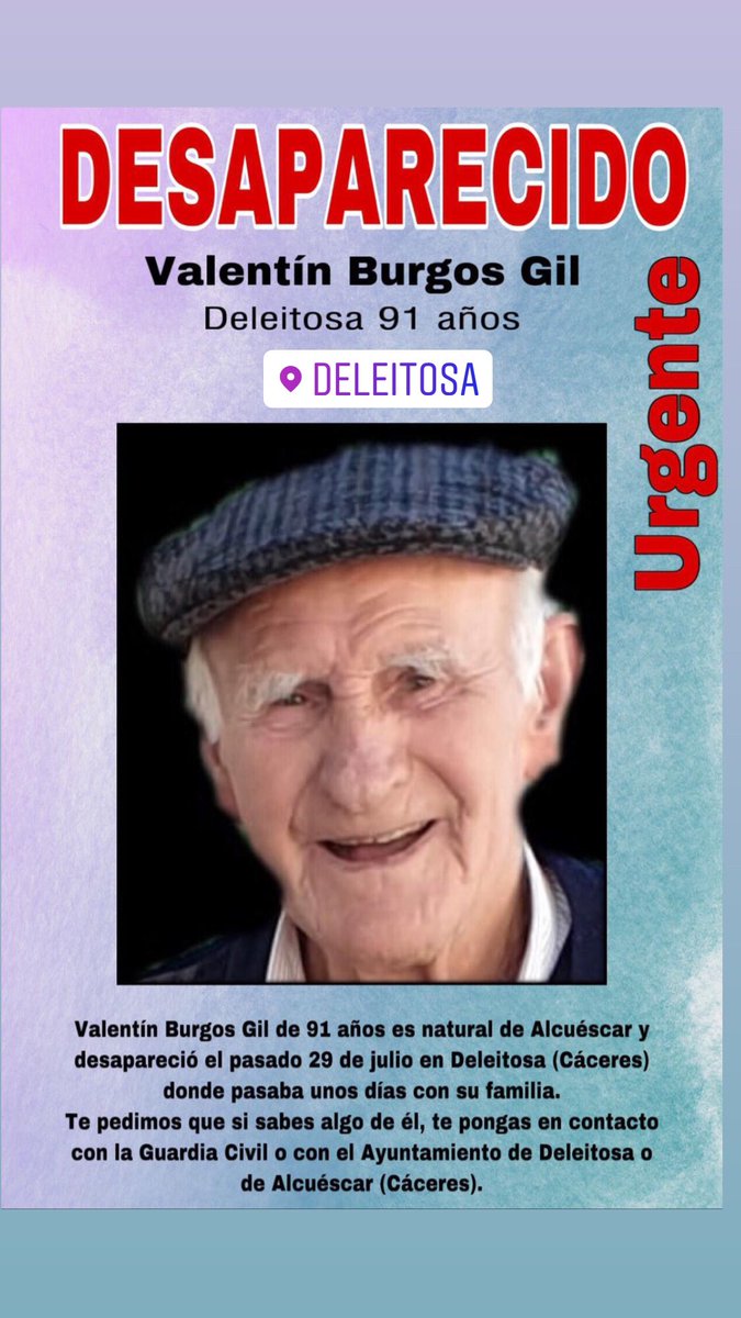 JoseVaquero79's tweet photo. Desaparecido en Deleitosa. Compartid https://t.co/aemR67ckrZ
