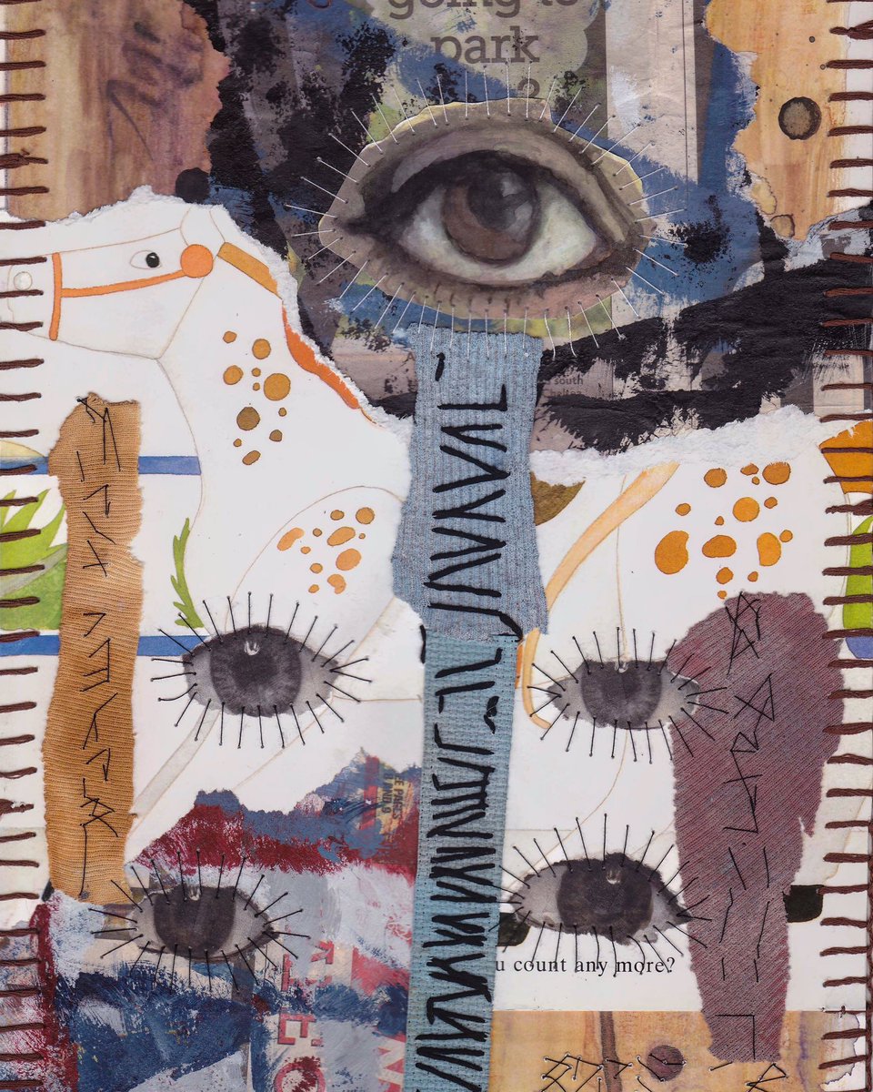 JoannaHartist's tweet photo. “Backwards Stitching” -01.08.2020
..
#eyepainting #abstractart #abstractselfportrait #alteredchildrensbook #experimentalart #rawart #outsiderart #folkart #mixedmediacollage #rusttexture #grungetexture #embroideryart #textileart #stitchedpaintings https://t.co/kf39649n1a