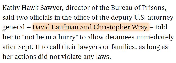 16\\Laufman’s name appears in a 2003 DOD IG report on alleged mistreatment of 9/11 detainees along with another name you should recognize. https://www.cbsnews.com/news/report-blasts-detainee-treatment/