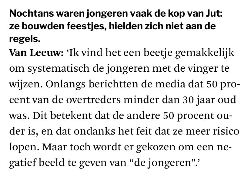 Karsten Lemmens (@karst) on Twitter photo 'Helft besmettingen bij mensen jonger dan 40', koppen artikels. Ergo: helft besmettingen bij mensen ouder dan 40. Maar laten we vooral vingerwijzen naar jonge mensen. Doet denken aan deze uitspraak van procureur Frédéric van Leeuw, in het fijne itv in <a href="/dSWeekblad/">dS Weekblad</a> dit weekend: 'Helft besmettingen bij mensen jonger dan 40', koppen artikels. Ergo: helft besmettingen bij mensen ouder dan 40. Maar laten we vooral vingerwijzen naar jonge mensen. Doet denken aan deze uitspraak van procureur Frédéric van Leeuw, in het fijne itv in <a href="/dSWeekblad/">dS Weekblad</a> dit weekend: