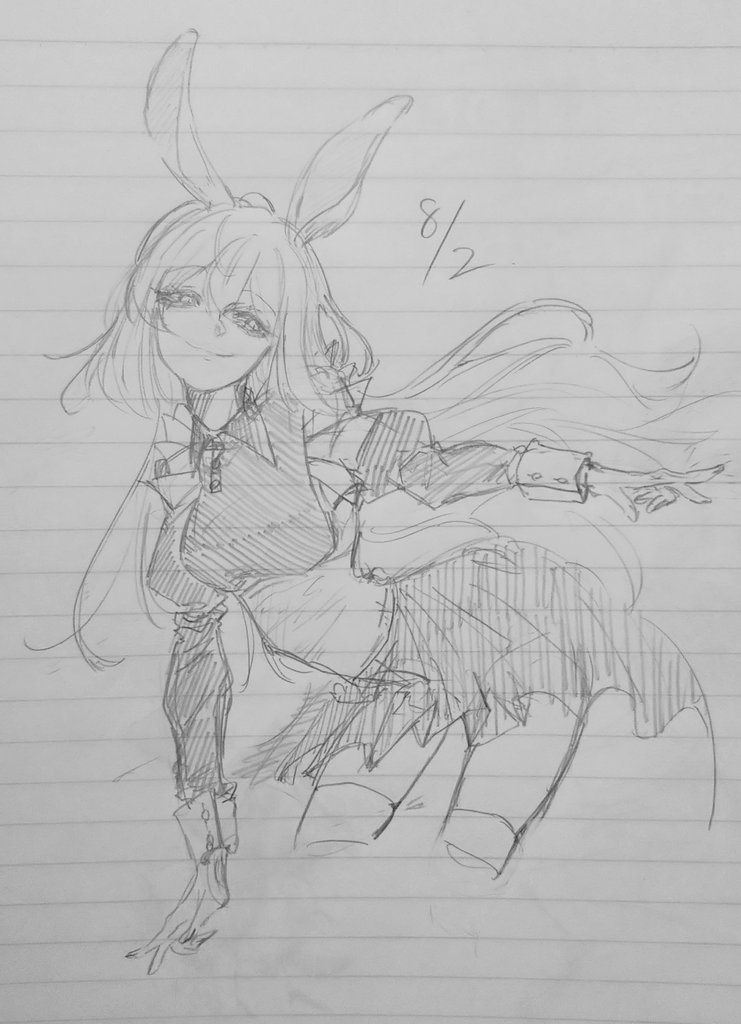 バニー日だそうなので、ずっと描きたいと思っていたゆりさん家の🐰さんをそっ………… 