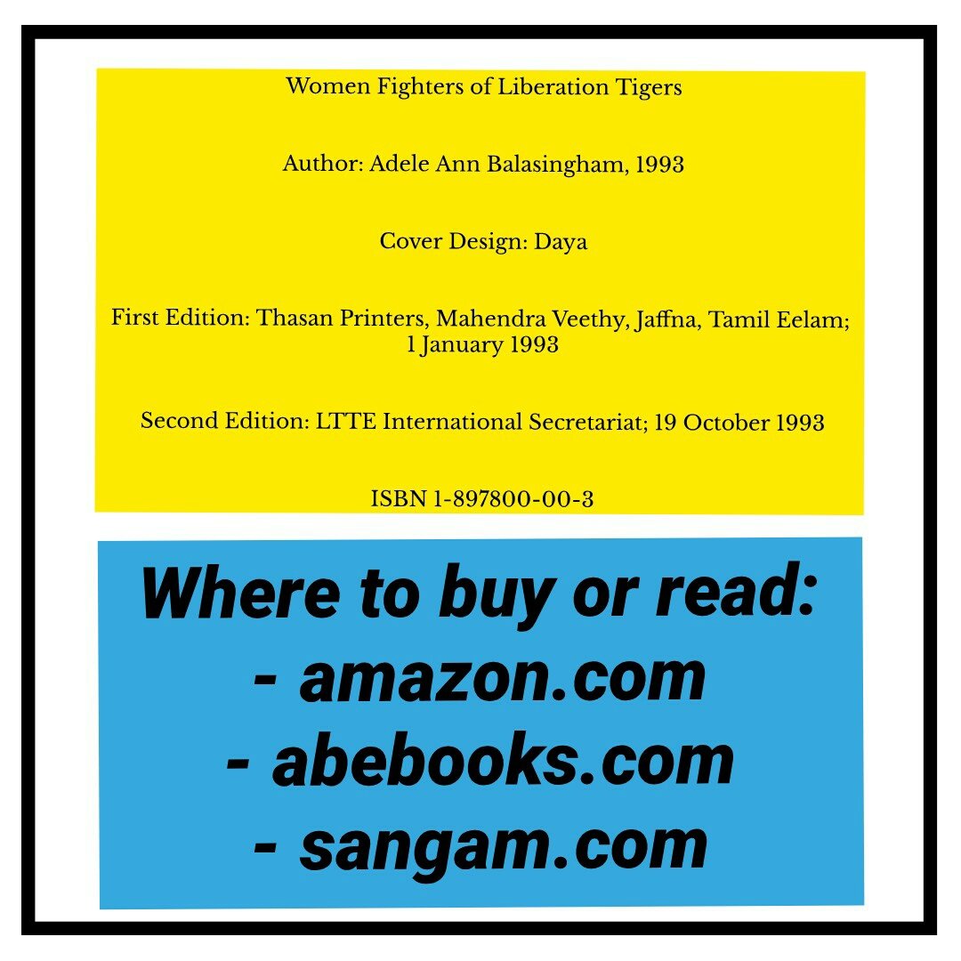 EelamReads's tweet photo. Women Fighters of Liberation Tigers
Adele Ann Balasingham
1993 | Tamileelam
விடுதலைப்புலிகளின் பெண் போராளிகள்
அடேல் ஆன் பாலசிங்கம்
1993 | தமிழீழம்
#EelamReads #EelamBooks #EelamReader #Tamil #Eelam #Tamileelam #AdeleBalasingham #TamilTigers #LTTE https://t.co/1sIyK1Klz8