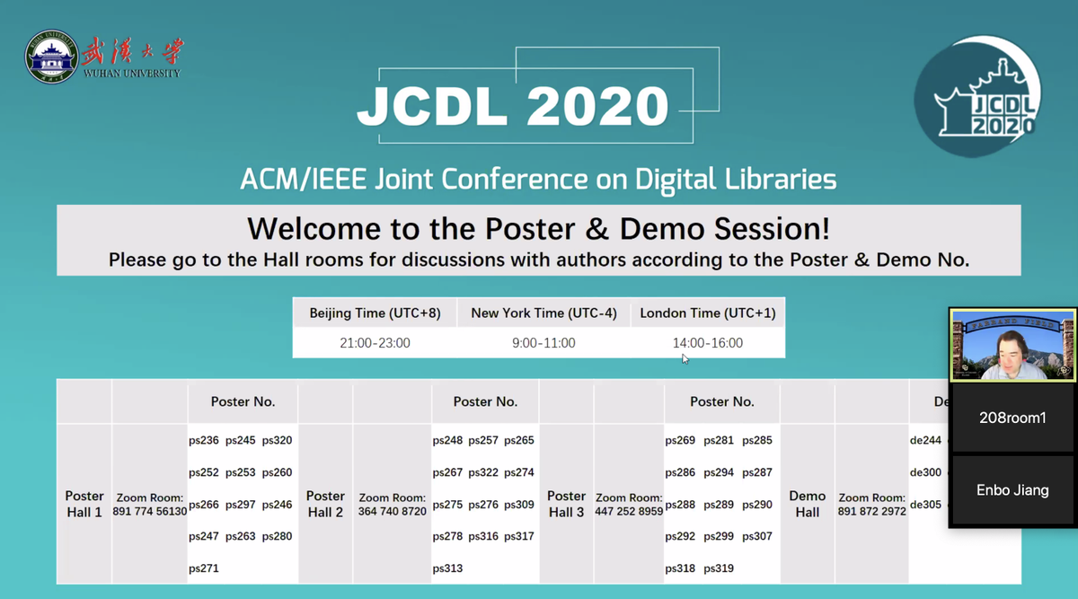 The minute madness just started in  #JCDL2020. I will also be presenting my poster titled "A Heuristic Baseline Method for Metadata Extraction From Scanned Electronic Theses and Dissertations" at  @jcdl20201 in poster hall 2 (poster id: ps316).