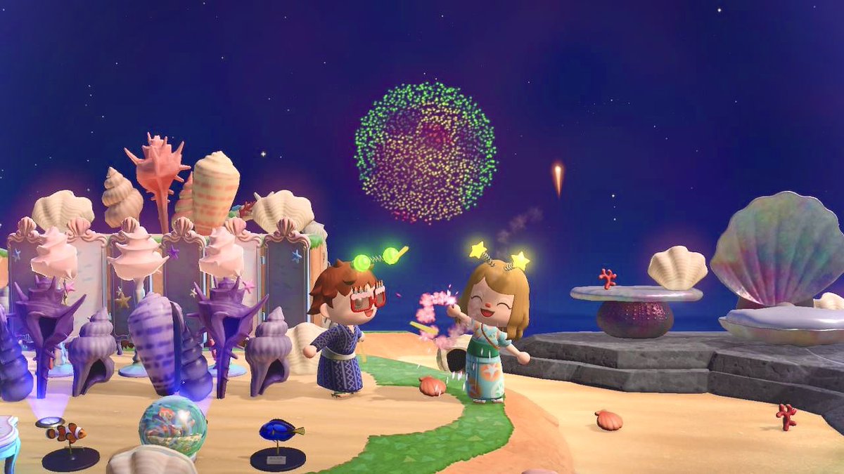 Shiku あつ森ディズニー 花火大会 あつ森 あつまれどうぶつの森 夢番地 Animalcrossing Disney ディズニー夢番地 夢番地da 8051 5081 5913