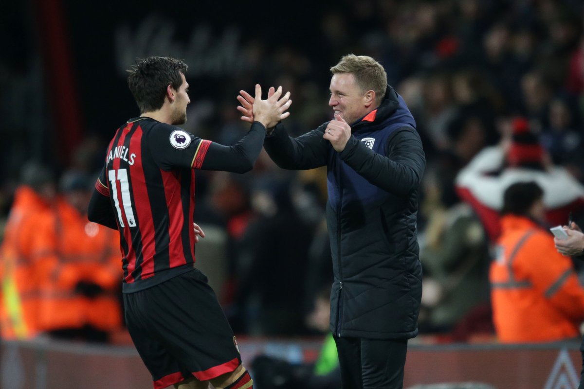 It had been an emotional 24 hours for  @chazdaniels13, who lost his dad before our historic win over Chelsea... The defender came off the bench, scored with his first touch and went straight over to Eddie to share the moment  #ThankYouEddie 