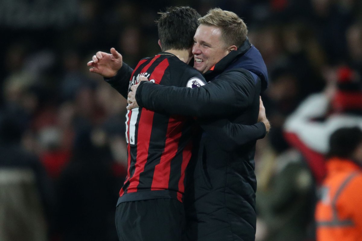 It had been an emotional 24 hours for  @chazdaniels13, who lost his dad before our historic win over Chelsea... The defender came off the bench, scored with his first touch and went straight over to Eddie to share the moment  #ThankYouEddie 