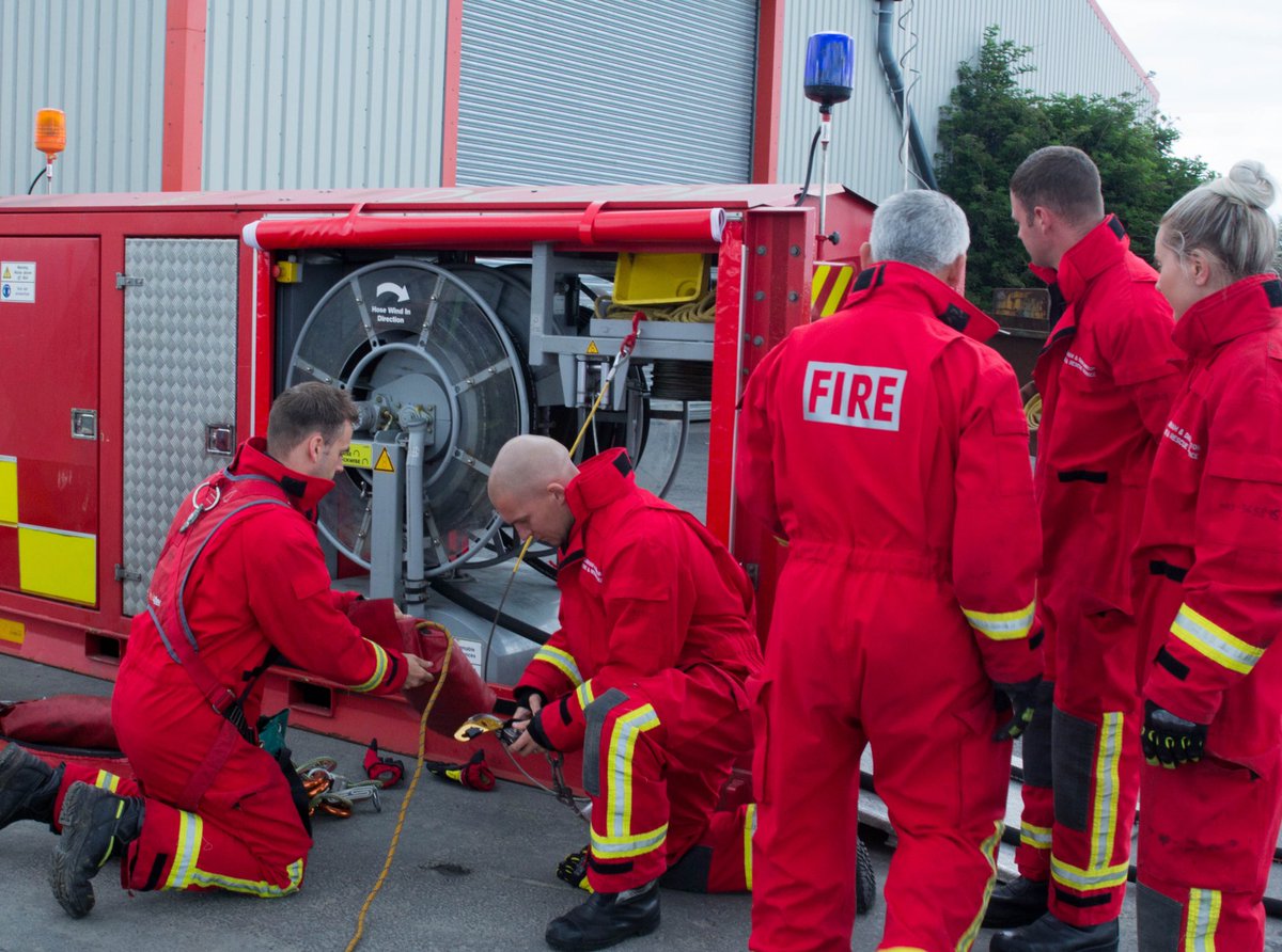 1jamiesmith's tweet photo. Peterlee Green Watch carrying out High Volume Pump training on Saturday 2nd August 2020.

The crew demonstrating their skills in lifting from open water and the setting up of hose ramps.  

Photographs courtesy of @thefirecamera 

#HVP #NationalResilience #CDDFRS 
@HVPCapability https://t.co/Gn1zeII8Wr