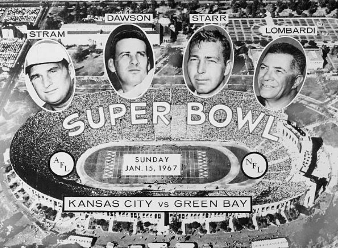 Poster del primer juego de campeonato de la AFL vs. NFL en 1969