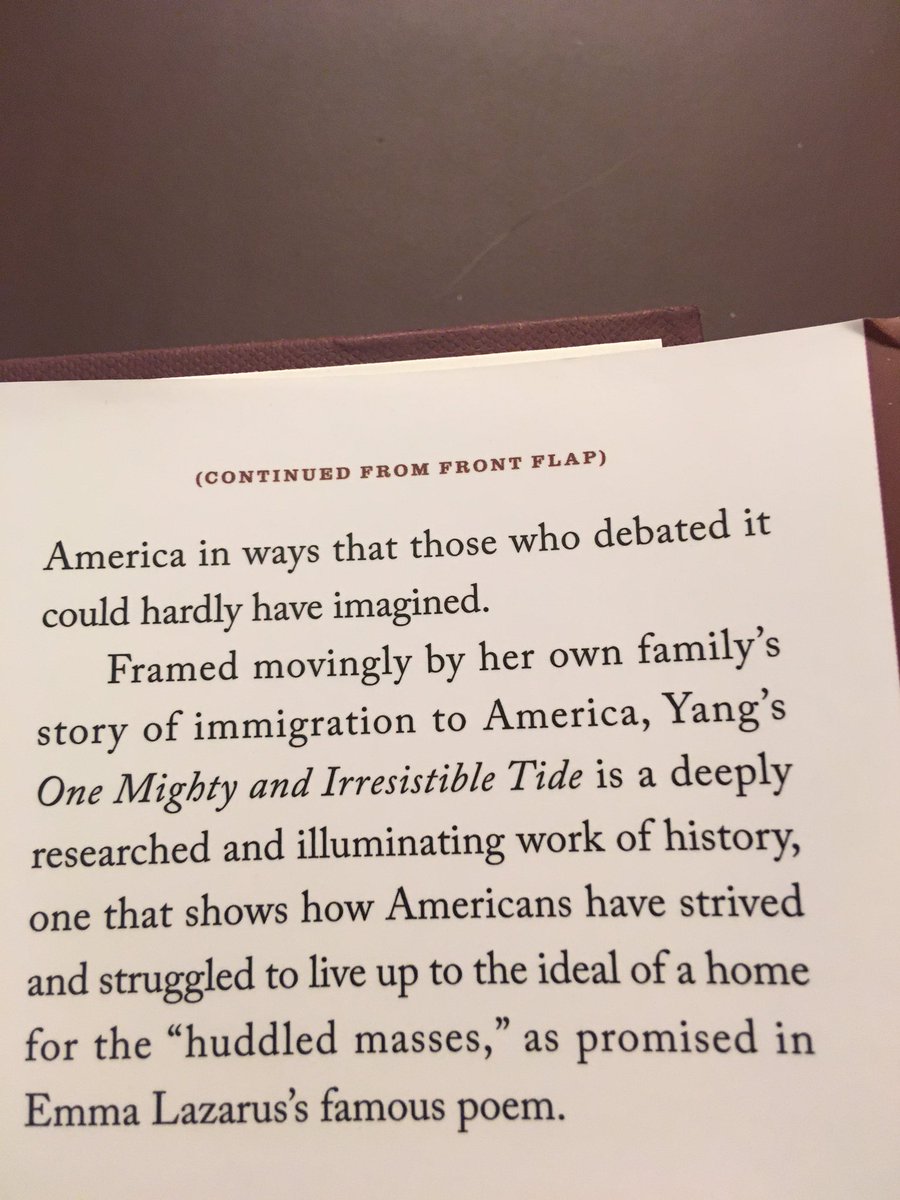 Suggestion for August 2 ... One Mighty and Irresistible Tide: The Epic Struggle Over American Immigration, 1924-1965 (2020) by Jia Lynn Yang.