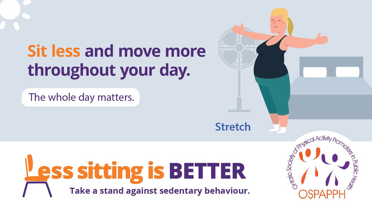 TBDHealthUnit's tweet photo. Stretching is important throughout the day. Start your day off on the right track and don’t let it end there! How will you sit less and move more today? #LessSittingIsBetter @OSPAPPH https://t.co/E6K9wwZZvV