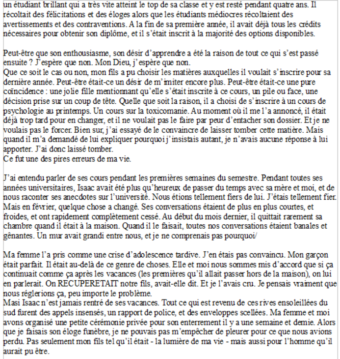 38. MON FILS S'EST SUICIDE ET MA FEMME ME TIENT POUR RESPONSABLEEt on termine avec l'une de mes préférées, qui ne vous laissera pas de marbre je pense. L'idée est originale, et le plot twist achève de nous surprendre. (sorry pour les screens, le lien ne fonctionnait plus)