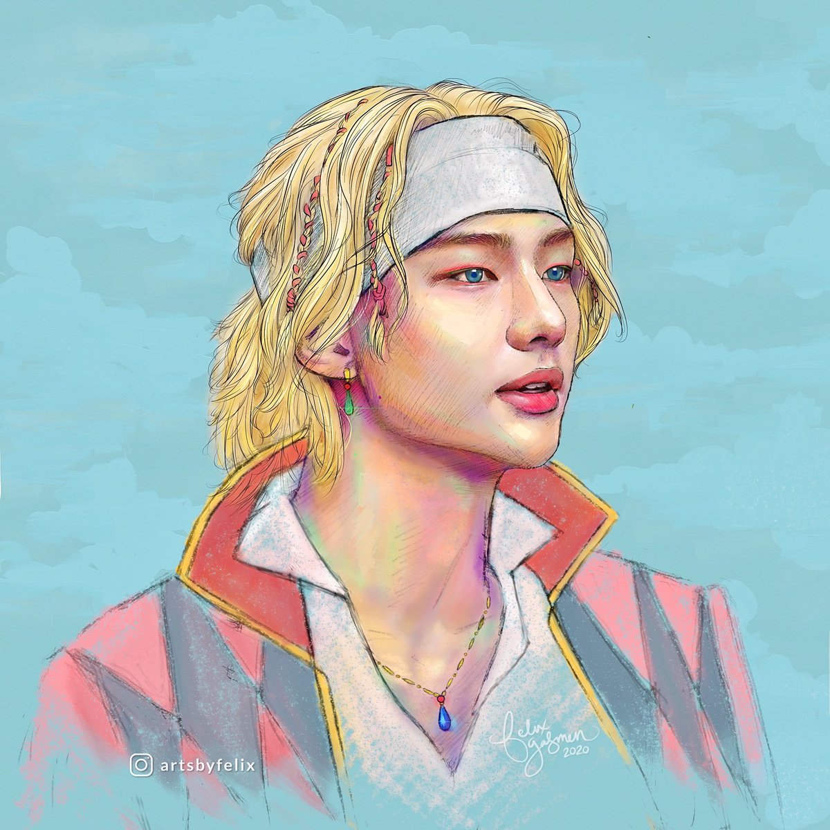 hyunjin as wizard howl(ctto of hyunjin fanart )