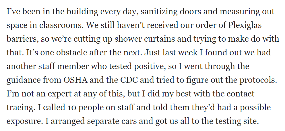 Among many powerful parts of this supt's 1st-person account is the disconnect is illustrates b/n the act of publishing guidance (or strongly worded opinions) and the reality of implementing it on the ground.