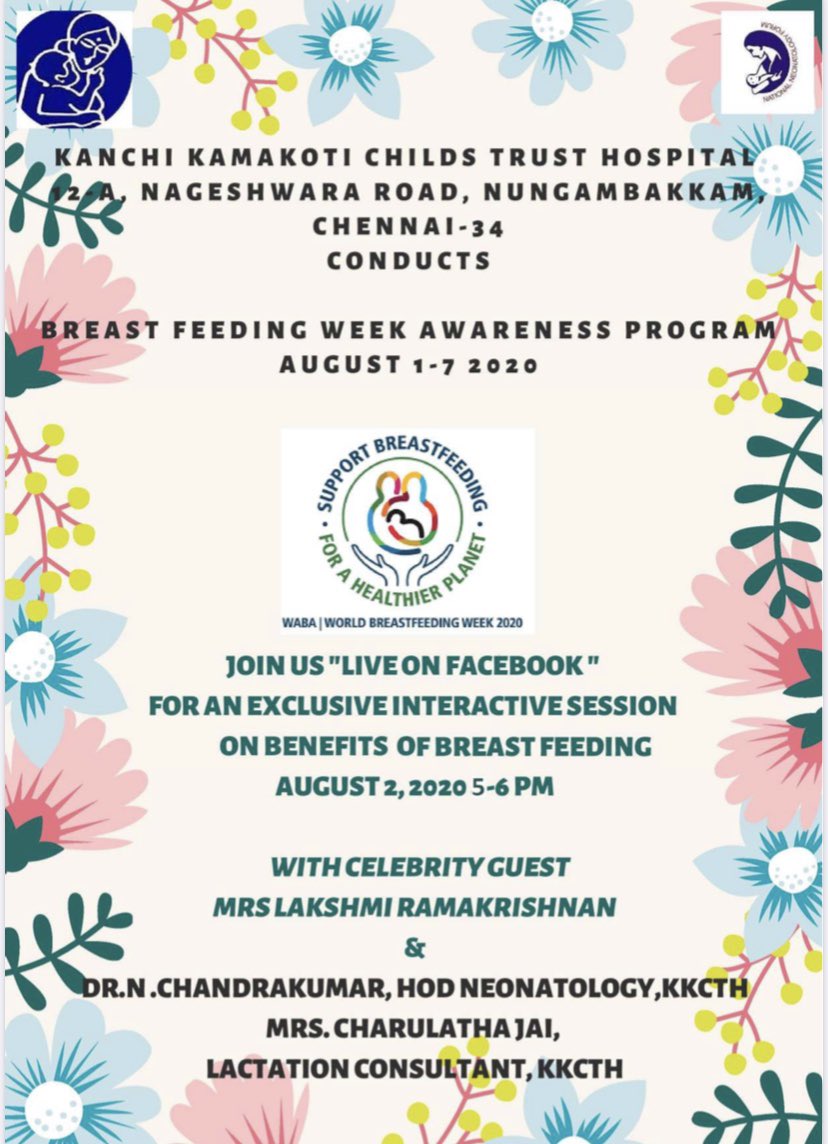 LakshmyRamki's tweet photo. Had a wonderful session with the Doctors and Lactation experts from #ChildTrust hospital, will share the link soon ,
This week is celebrated as WorldBreastFeedingWeek https://t.co/cnmB3xldos