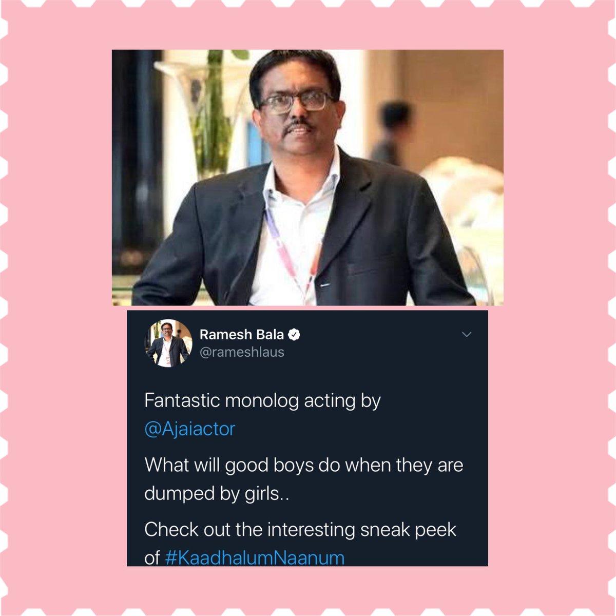 Ajaiactor's tweet photo. Thank you bro @rameshlaus for your constant support. ❤️ Means a lot for the small team. 😊🙏

#KaadhalumNaanum 
https://t.co/WkYeVA1muu
@Dir_SathishC @SenthilJip @Thedramaador @VishnuCithan @ShakthiArvind @Moviebuffindia @RIAZtheboss @CtcMediaboy @ganesh_madan https://t.co/T2ZiaCynwp