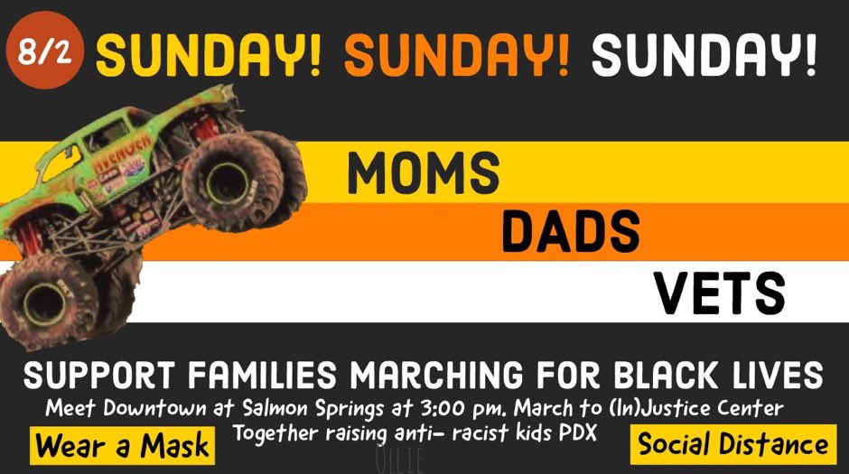 WallOfDads's tweet photo. Today — August 2nd, meet at Salmon Springs, 3:00 PM #PortlandProtests 

#WallOfDads 
#WallofMoms 
#WallofVets 
#WallofDocs https://t.co/Uvpo4ZXayl