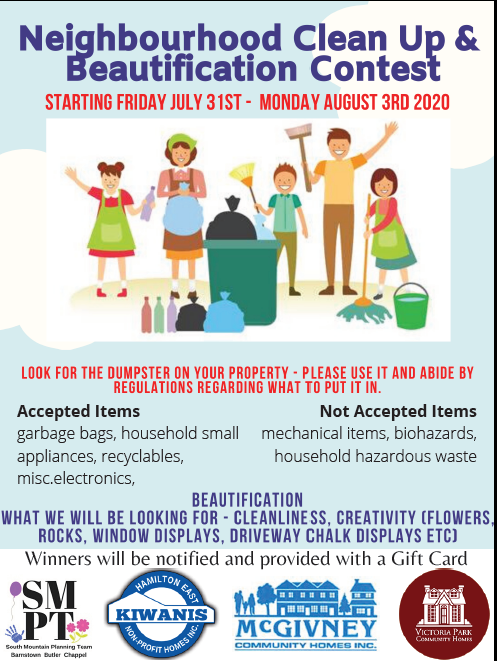 KiwanisHomes's tweet photo. Huge #ShoutoutSunday to our friends & partners at @SouthMtnPT for coordinating the neighbourhood clean-up at our complexes in #Ward7. Sidewalk stencil painting, bins at all complexes all weekend, beautification contest with prizes. @PaulsEsther #VPCH @ONPHA @CHRA_ACHRU #HamOnt https://t.co/2QgvwuzWmM