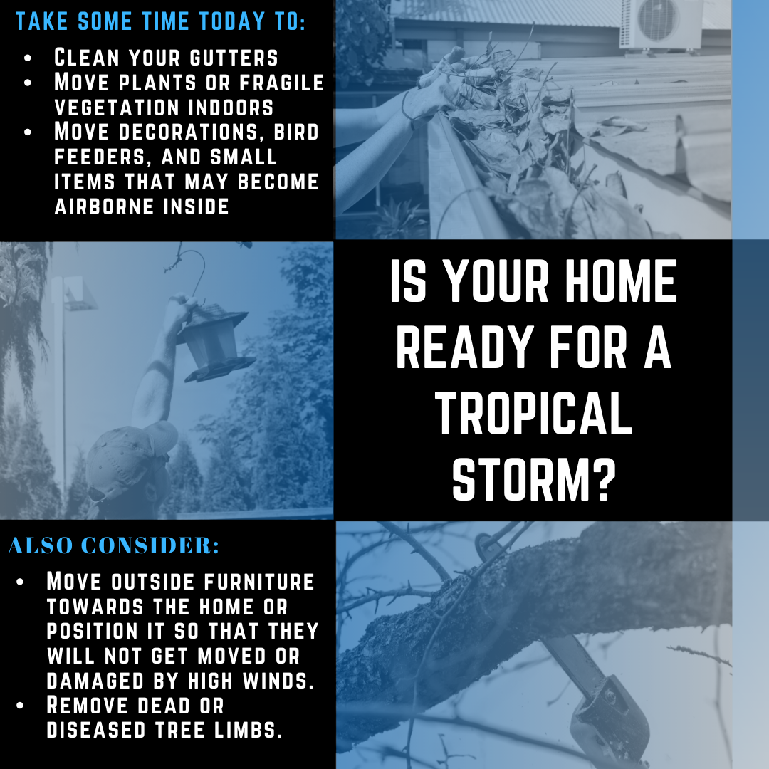 ChathamEMA's tweet photo. While it is nice out today, take the opportunity to prepare your home for the tropical storm force winds and rainfall that are expected throughout the county tomorrow. Clean out your gutters and move easily blown items indoors. #TropicalStormIsaias #HurricaneSeason2020 https://t.co/jzEkBcEAl2