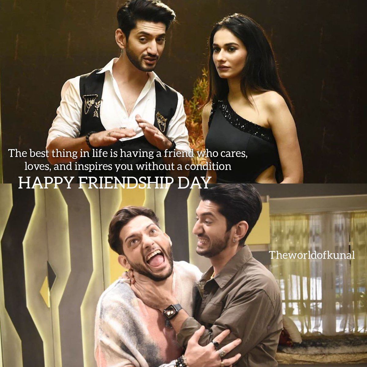 TheWorldOfKunal's tweet photo. The best thing in life is having a friend who cares, loves, and inspires you without a condition @KUNAL_JAISINGH @aneri_vajani happy Friendship Day #Kunaljaisingh #KJS #Kunalians #kunal https://t.co/5QywtmJPLu