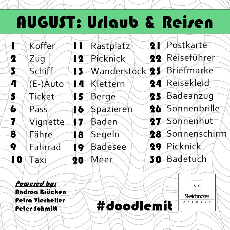 dieHauteCulture's tweet photo. Das #doodlemit bei #sketchnotesgermany für August dreht sich um Urlaub und Reisen. Zeichnet täglich was Kleines, einmal in der Woche sieben Begriffe oder setzt euch wenigstens alle vierzehn Tage hin und schnappt euch ein paar Begriffe, die euch leicht von der Hand gehen. https://t.co/aqMXqJwKHZ