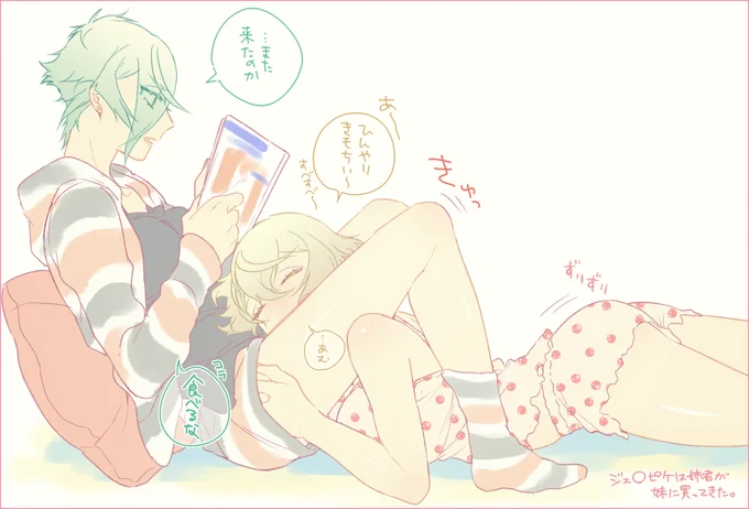 ※女体化🦁🐍※
冬は膝丸が姉者で暖を取るけど夏は逆のことしてるといいなの絵 