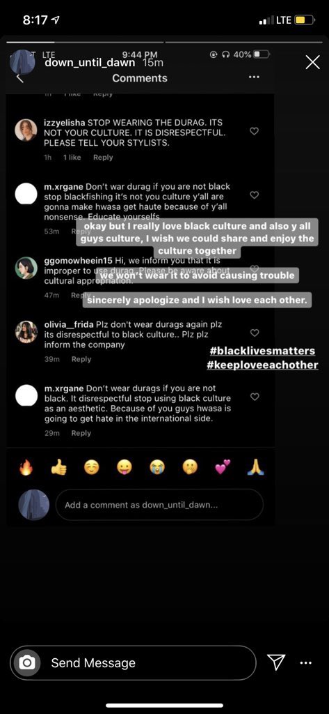 19. “Hwasa wore a durag again.”No, it was her backup dancers who changed their outfits last minute. The stage director took responsibility for this and said it was her idea and Hwasa had nothing to do with it. They apologised on Instagram: