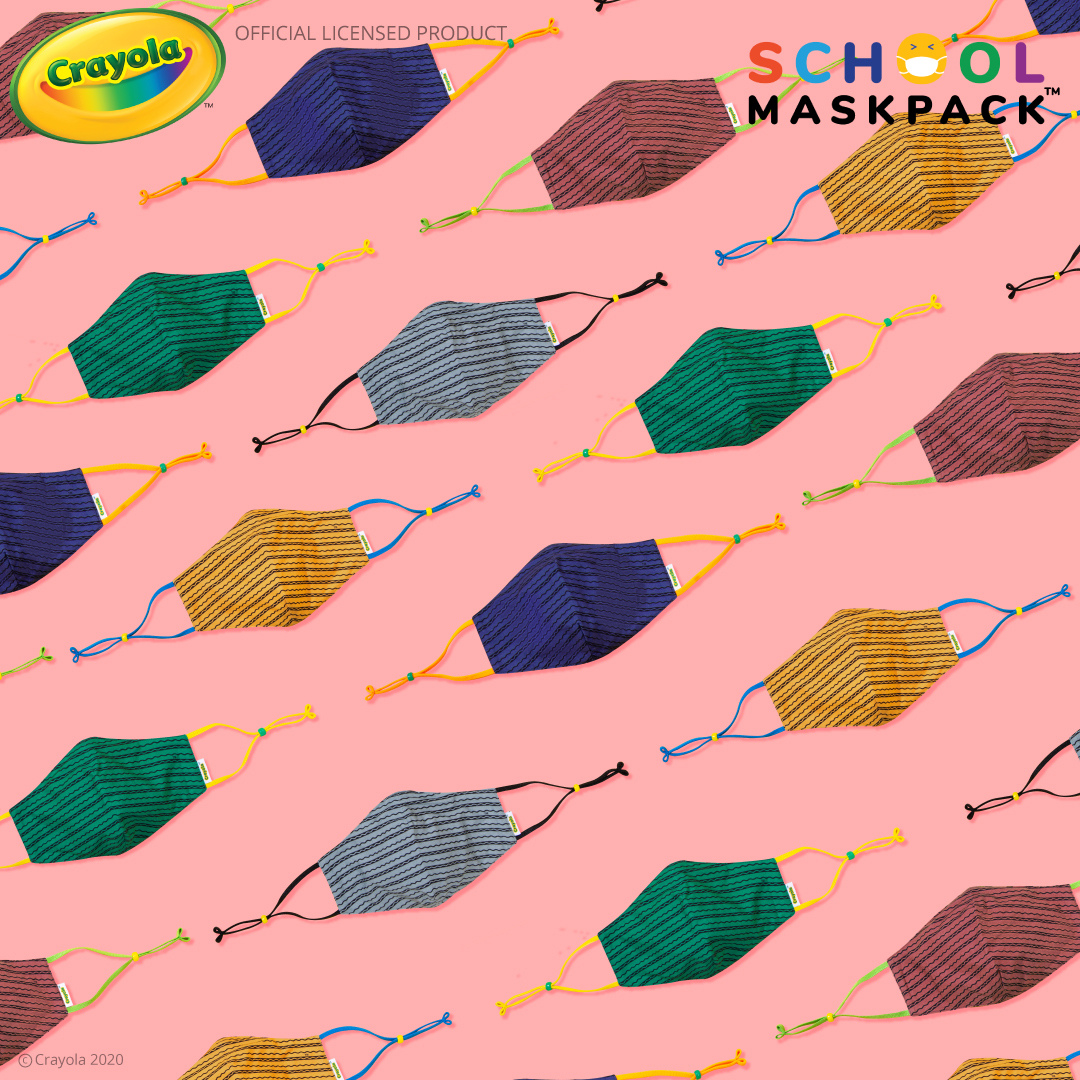schoolmaskpack's tweet photo. If you like stripes, check out our @Crayola Reusable Adults Face Mask in Super Stripes! This design is an homage to the classic crayon stripe we all grew up with. Pre-order: https://t.co/TlBgMk3QLJ. #Crayola #CrayolaKids #SchoolMaskPack #Kidsmasks https://t.co/aUOWK6r3Sb