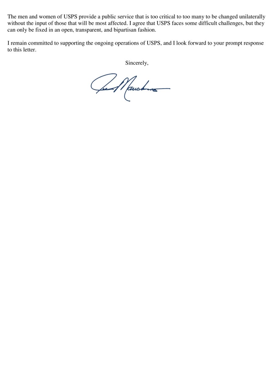 Let’s be clear here U.S. Postmaster General DeJoy Pulled this same shit in:MarchAprilMay but now it’s more pressing because  @USPS is under a sustained attck both by Trump & the GOP both inside & outside of the Agency. Good job  @senatemajldr  https://www.manchin.senate.gov/imo/media/doc/200728%20USPS%20Louis%20DeJoy%20-%20WV%20Closures%20FINAL.pdf?cb