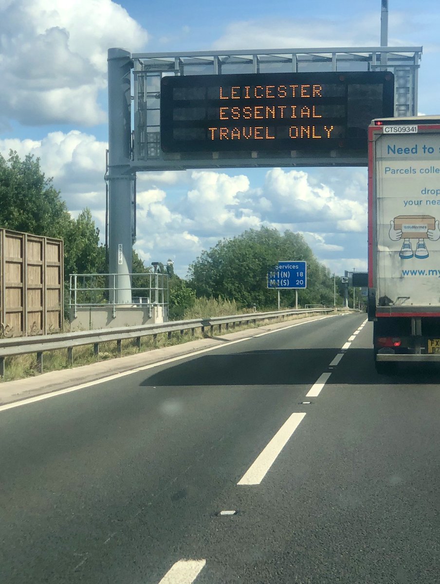 Love the fact they warn you about Leicester even on the M6!! I live in Leicester and even I don’t want to go to Leicester 😂 #Leicester #leicesterlockdown #willweevergetoutoflockdown