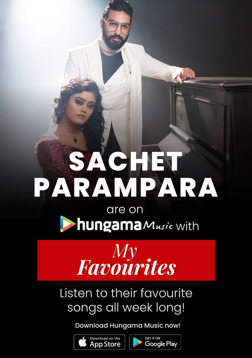 Kal se pura hafta hoga daamkedar kyun ki aa rahe hai @SachetParampara on #HungamaMusic with their favorites. So just download the app and be ready for them tomorrow 👉 bit.ly/2XYqFkC #SachetParampara. @sachet_tandon @ParamparaThakur