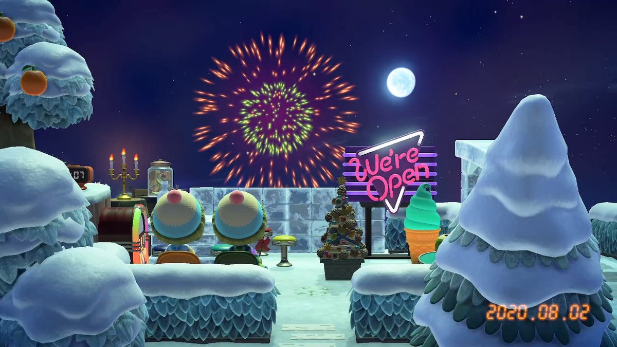ぽてち ぷるめり 南半球の雪景色花火大会 浴衣は寒いw あつまれどうぶつの森 あつ森 T Co mhsmcrnd Twitter