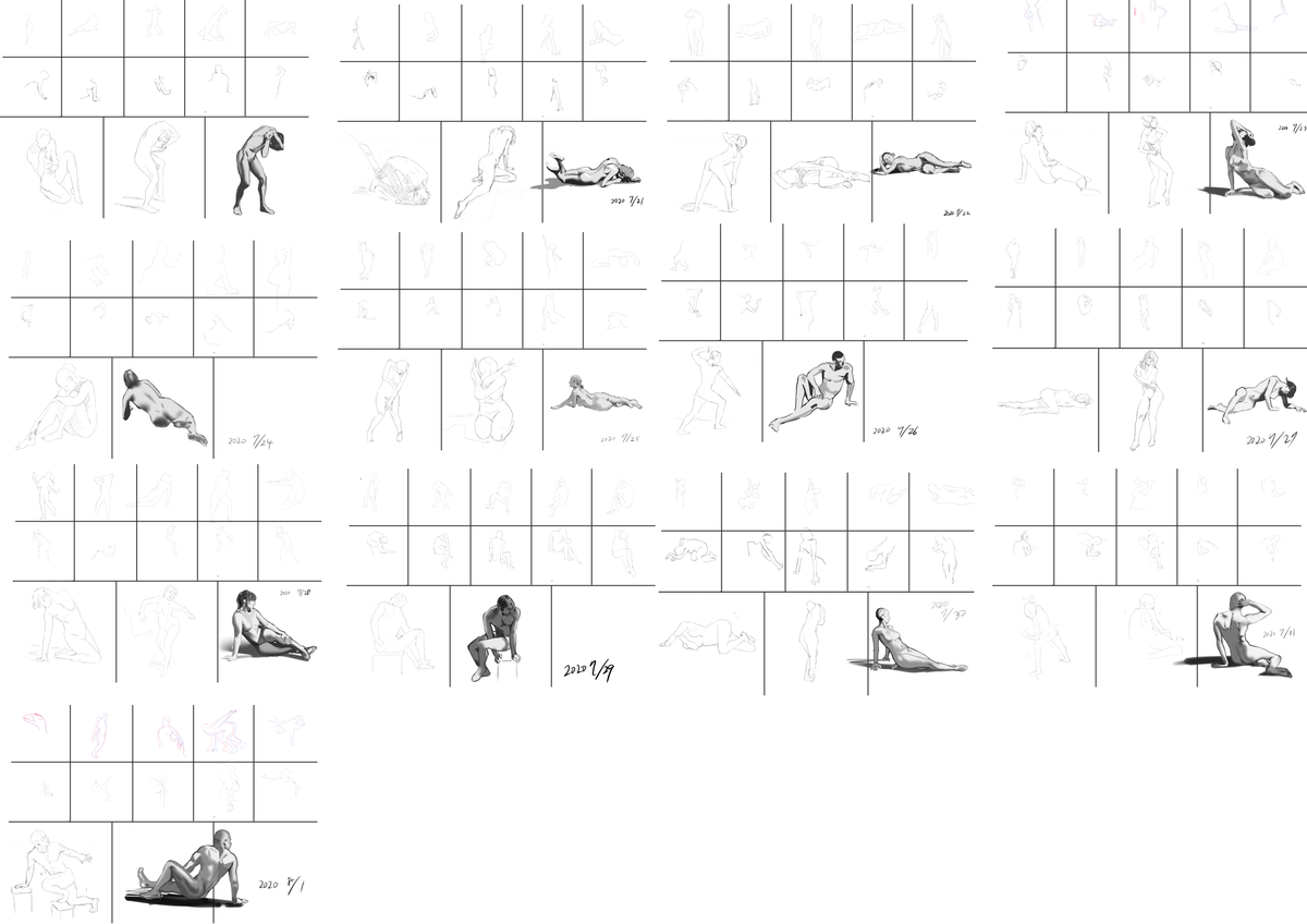100日チャレンジ系が流行っているので、私もクロッキー100日チャレンジを始めてみます。7/4から始めたので、今日ですでに30日目ですが。。一応過去分もまとめてみました。
#クロッキー100日チャレンジ 