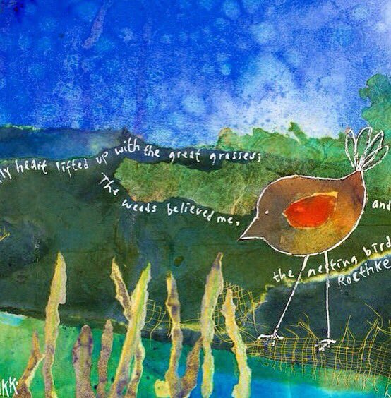 ikkartist's tweet photo. For the Love of Birds VI. Seven years ago the birds went into poetry in a series entitled "Birds' Eye View", featuring Shelley, Rothke, Shakespeare, Gallagher, Blake #fortheloveofbirds #birdpoetry #birdvision #mixedmedianarrative #wrensmakeprey https://t.co/VmgkBqGPjp