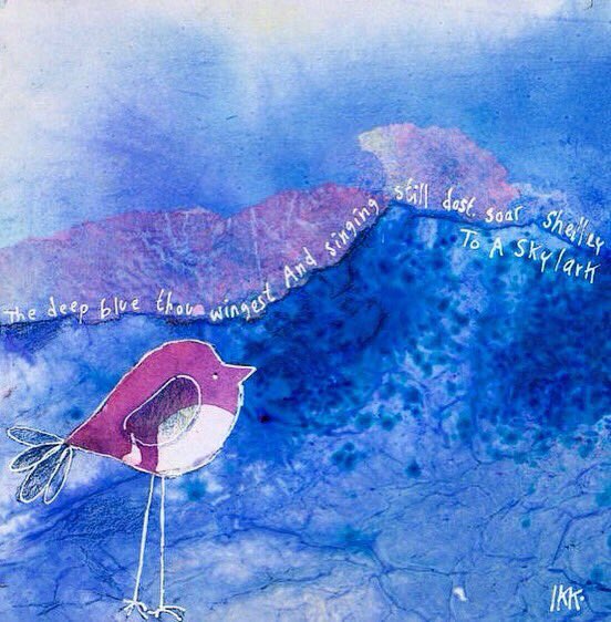ikkartist's tweet photo. For the Love of Birds VI. Seven years ago the birds went into poetry in a series entitled "Birds' Eye View", featuring Shelley, Rothke, Shakespeare, Gallagher, Blake #fortheloveofbirds #birdpoetry #birdvision #mixedmedianarrative #wrensmakeprey https://t.co/VmgkBqGPjp