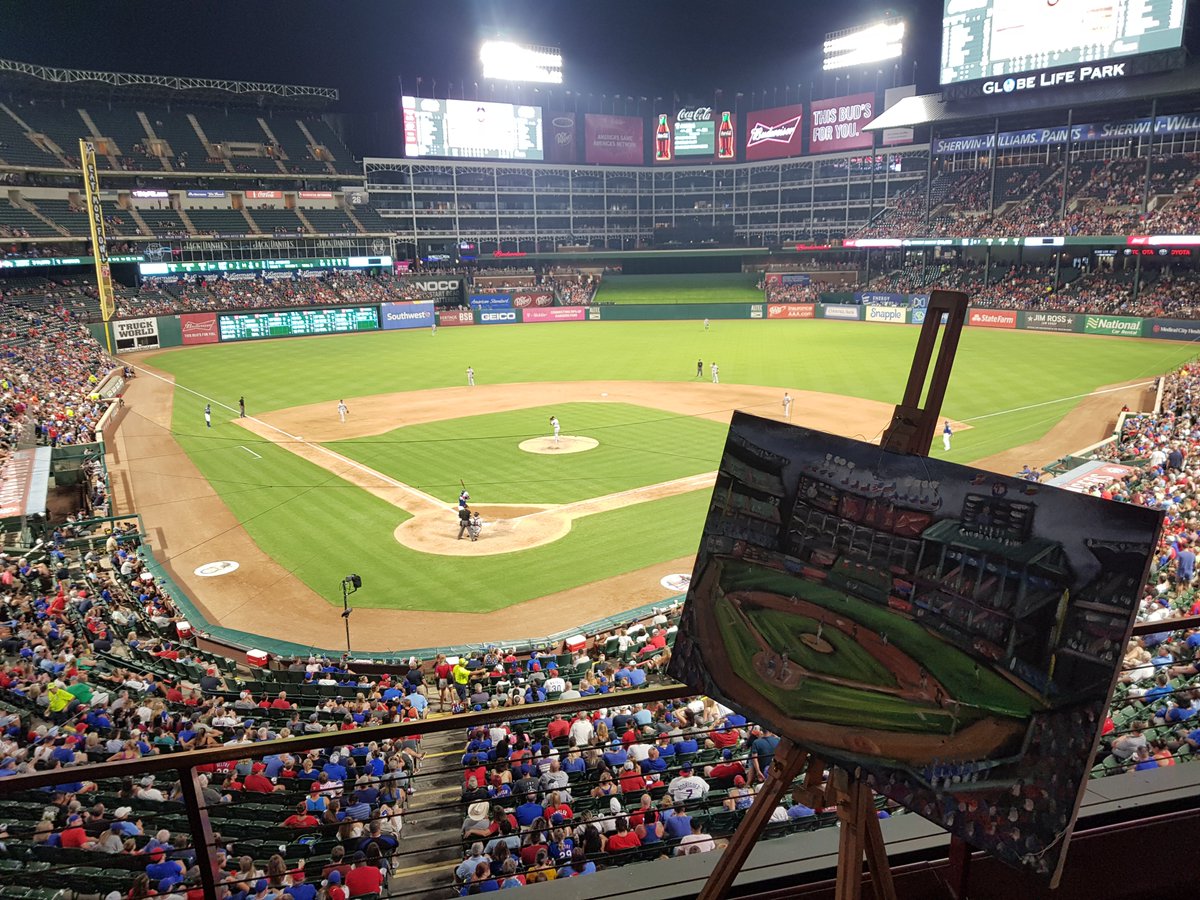 19/08/02MLB Ballpark 9/30 Globe Life Park @Rangers vs  @tigersDelighted to be able to capture this great ballpark in it's last season of use. Thanks to all there for making my stay so comfortable! @trav0218  @tatetatetateyan  @CJNitkowski #MLB  #DiamondsOnCanvas  #AndyBrown