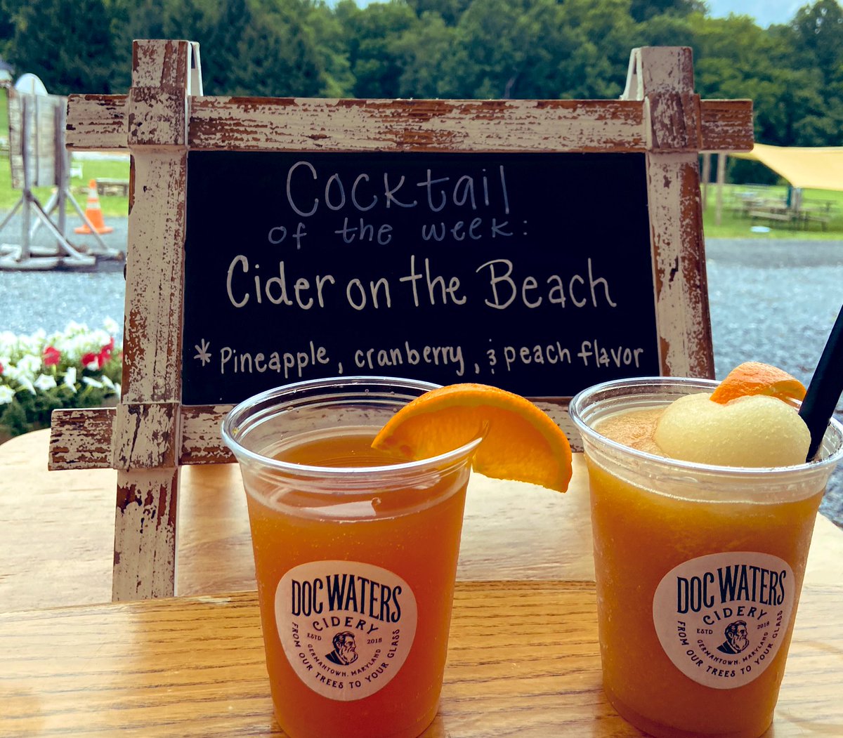 It’s the last day to enjoy our specialty cocktail Cider on the Beach!  For a special summer treat, try our frozen version!  We are open today until 6, so drop on by.
.
.
#cidersummer #applecider #hardcider #drinklocal #summerfun #staysafe #germantownmd #mocomd #thingstodoinmd