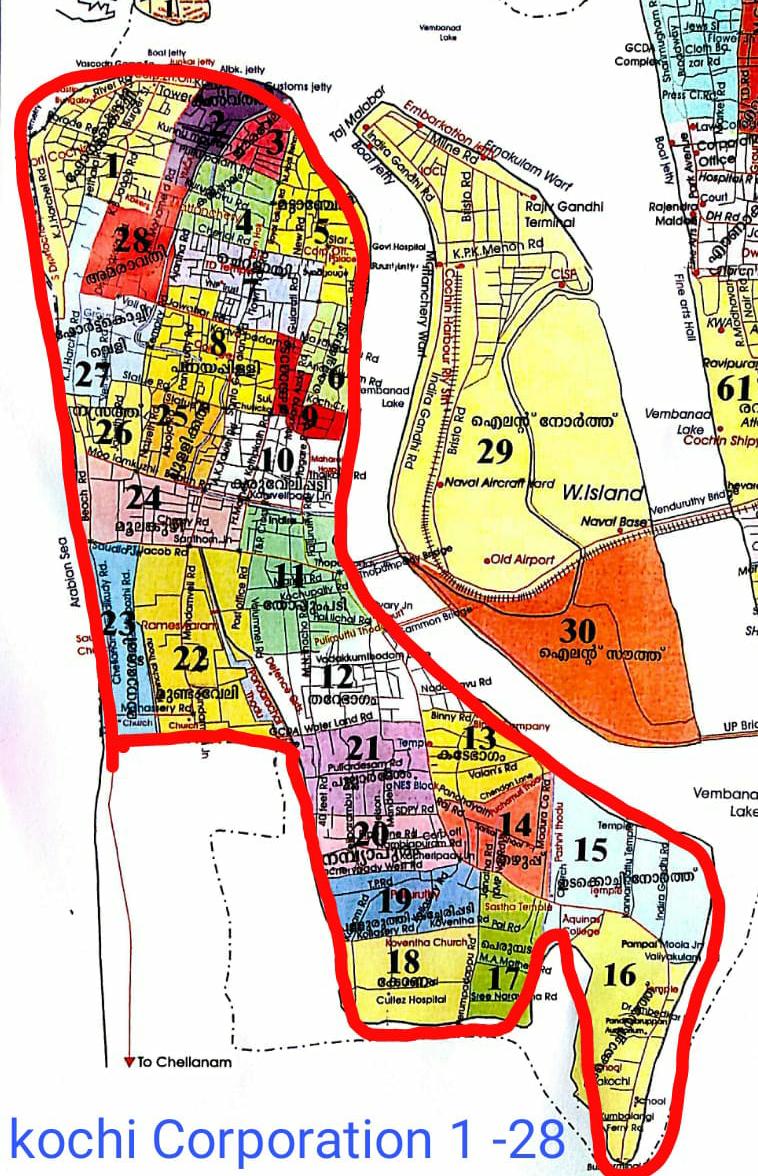 Map Of Kochi Corporation Strict Regulations In West Kochi, Bot Bridge To Be Kept Partially Open |  The News Minute