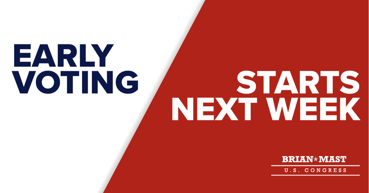 BrianMastFL's tweet photo. Early voting starts next week for Palm Beach, Saint Lucie, and Martin County!  Learn more here --> https://t.co/VIjnpR7qcv https://t.co/34xqgKK4Yf