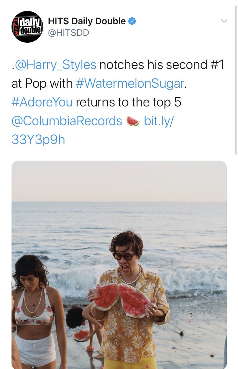“Watermelon Sugar” officially is #1 on Pop radio USA, becoming Harry’s second #1 hit this year. Harry is the only male soloist in 2020 to achieve this. In addition, WS climbed to #2 on USA iTunes today.