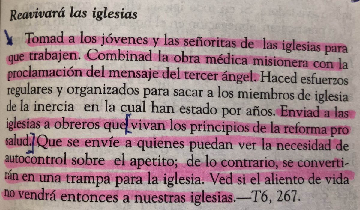 Misioneros que practiquen la reforma prosalud y la enseñen en las iglesias serán agentes que Dios usará para promover un reavivamiento espiritual- MM 425