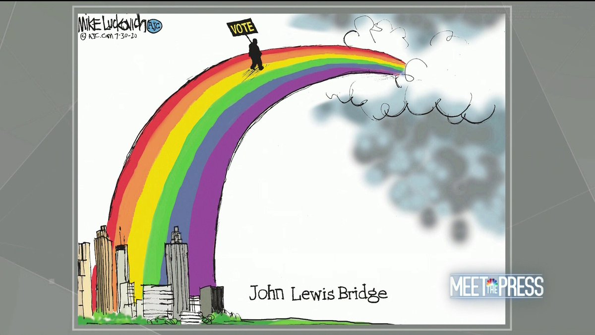MeetThePress's tweet photo. We end our show today with Atlanta Journal-Constitution cartoonist @mluckovichajc 's tribute to Rep. John Lewis.
@chucktodd: "Rest in power, John Lewis." https://t.co/5qFQAgq3jY