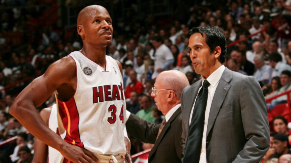 10/ Allen explained to Spoelstra: "It’s extreme, but I want to prepare myself for when I’m in the lane and hit the floor, or I’m on the ground and there's an offensive rebound so I have the fundamentals to be able to back pedal, stay in bounds and be able to knock down shots."