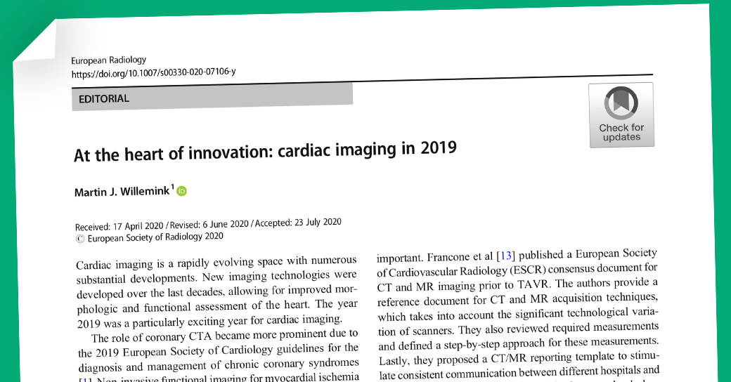 Published today! An overview of the top cardiac imaging papers published in @myESR's #EurRadiol: rdcu.be/b52yF
#CardiacImaging #Radiology @StanfordRadCVI @StanfordRad @ESR_Journals