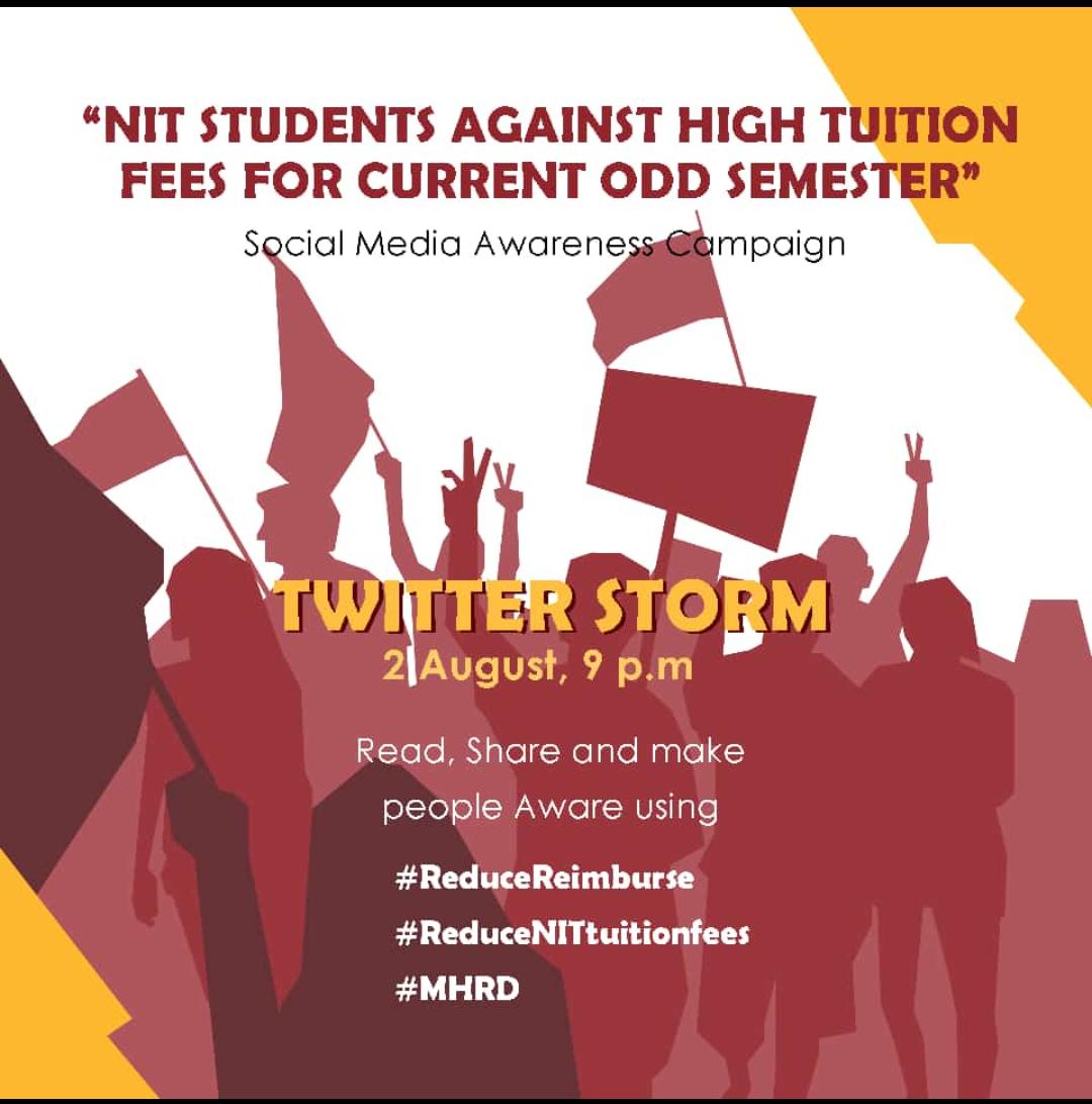 rufus_ponnu's tweet photo. #ReduceReimburse #ReduceReimburse 
#mhrd 
#COVID19India 

Raising Voice of #NITC against High Tuition fees for current odd SEM @nitcofficial https://t.co/ggNgZncRv2